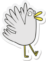 sticker of a cartoon bird squawking png