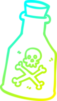 cold gradient line drawing of a cartoon poison bottle png