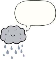 mignonne dessin animé nuage avec discours bulle png