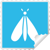 square peeling sticker cartoon of a moth bug png