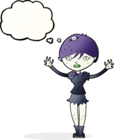 cartoon vampire girl with thought bubble png