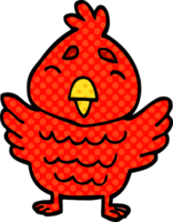 dessin animé doodle oiseau rouge png