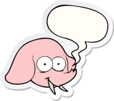 cartoon elephant face with speech bubble sticker png