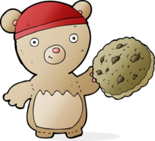 oso de peluche de dibujos animados con galleta png