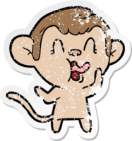adesivo angosciato di una scimmia pazza dei cartoni animati png
