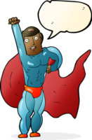 Cartoon-Superheld mit Sprechblase png