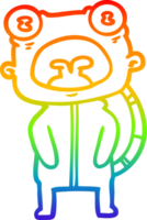 rainbow gradient line drawing of a cartoon weird alien communicating png