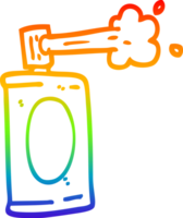 rainbow gradient line drawing of a cartoon spray can png
