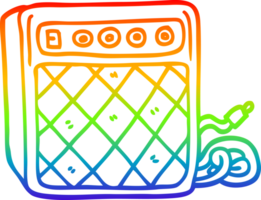rainbow gradient line drawing of a cartoon retro speaker system png