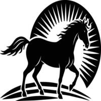 Horse silhouette animal isolated on white background. Black horses graphic element illustration. vector