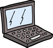 handgezeichneter Cartoon-Laptop-Computer im Doodle-Stil png