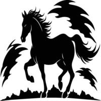 caballo silueta animal aislado en blanco antecedentes. negro caballos gráfico elemento ilustración. vector