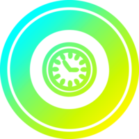 pared reloj circular icono con frio degradado terminar png