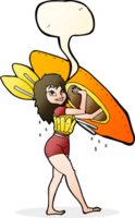 cartoon woman carrying canoe with speech bubble png