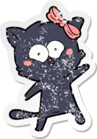 vinheta angustiada de um gato de desenho animado png