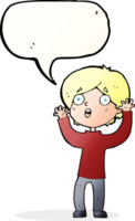 cartoon frightened man with speech bubble png