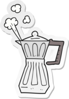 sticker of a cartoon espresso stovetop maker png