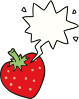 tecknad serie jordgubb med Tal bubbla png