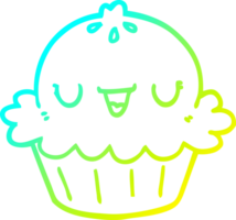 cold gradient line drawing of a cute cartoon pie png