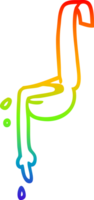 rainbow gradient line drawing of a cartoon ladle of food png
