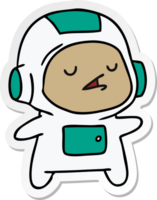 sticker cartoon illustration of a kawaii cute astronaut boy png