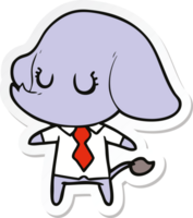 sticker of a cute cartoon elephant png