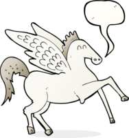 cartone animato Pegasus con discorso bolla png