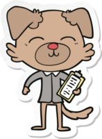 sticker of a cartoon dog manager png