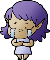 menina elfa chorando de desenho animado png