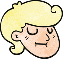 dessin animé doodle garçon blond heureux png