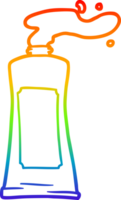 arco iris degradado línea dibujo de un dibujos animados crema en tubo png