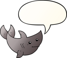 cartoon shark with speech bubble in smooth gradient style png