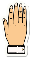 sticker of tattoo in traditional style of a hand png