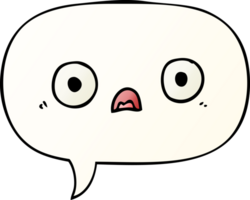 cute cartoon face with speech bubble in smooth gradient style png