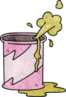 hand drawn quirky cartoon exploding soda can png