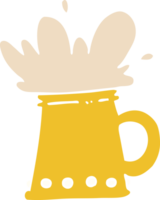 flat color illustration cartoon beer tankard png