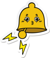 sticker of a cute cartoon ringing bell png