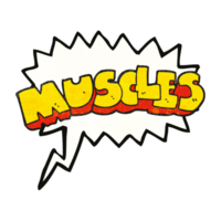 hand speech bubble textured cartoon muscles symbol png