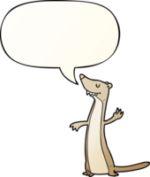 cartoon weasel with speech bubble in smooth gradient style png