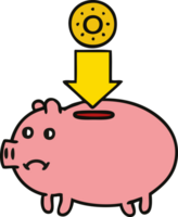 cute cartoon of a piggy bank png