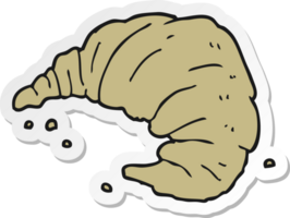 sticker of a cartoon croissant png