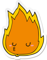 sticker of a cute cartoon fire png