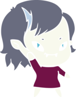 flat color style cartoon friendly vampire girl png