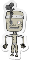 adesivo de um robô com defeito de desenho animado png