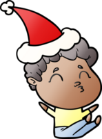 mano disegnato pendenza cartone animato di un' uomo imbronciato indossare Santa cappello png