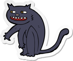 sticker van een cartoon zwarte kat png