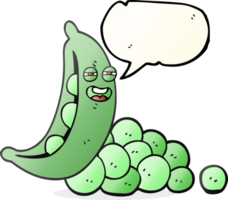 hand drawn speech bubble cartoon peas in pod png