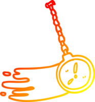 warm Gradient Linie Zeichnung von ein Karikatur Hypnotiseur Uhr png