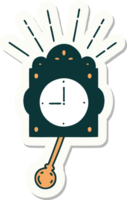 sticker of a tattoo style ticking clock png