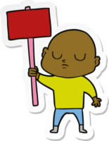 sticker van een cartoon kale man png